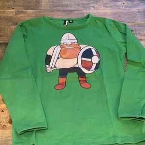 Danefae Green Viking Kids Long Sleeves Shirt